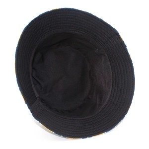 Internal view of the bucket hat showing black fabric lining and multi-row brim stitching