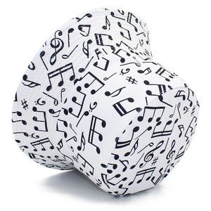 Chapeau bob blanc stylé avec motifs de notes de musique pour protection solaire