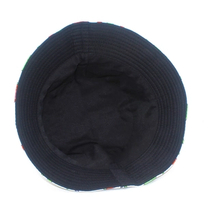 Detailed interior view of black fabric bucket hat lining with multi-row stitching on brim