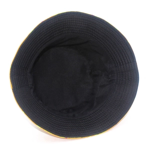 Detailed top view showing internal quilting craftsmanship of the black bucket hat