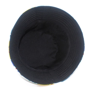 Internal view showing black fabric lining and reinforced stitching of bucket hat