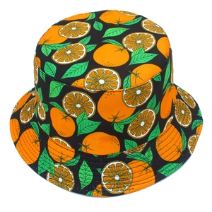 Bob unisexe noir avec motifs d'oranges éclatantes pour protection solaire en été