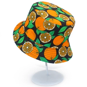Bob noir mixte avec imprimé orange éclatant pour la protection solaire et les loisirs d'été