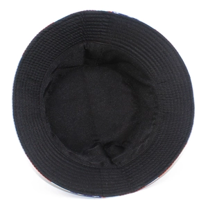 Top view of bucket hat interior showing black cotton lining and durable brim stitching