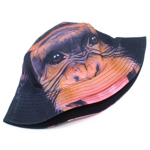 3D digital print fisherman hat with realistic dog face pattern and sun protection