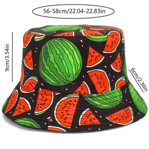 Spécifications de taille pour chapeau bob en coton à imprimé pastèque avec coutures