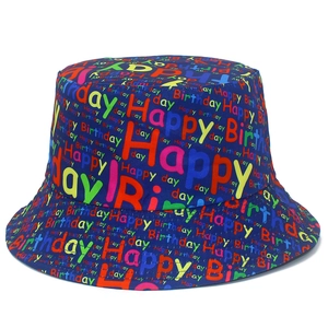 Happy Birthday Letter Print Bucket Hat For Men Women Cotton Scientific Formula Geek Sun Hat Party Birthday Gift Basin Cap