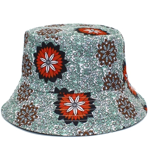 Fashionable floral bucket hat with mint green mandala patterns for sun protection