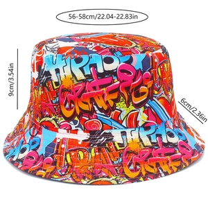Tableau de tailles détaillé du chapeau bob graffiti aux motifs street art colorés