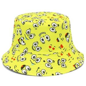 Unisex Wendehut Baumwolle Anglerhut Gelb Cartoon Emoji Druck Sonnenschutz Fischerhut Für Sommer Reisen Outdoor