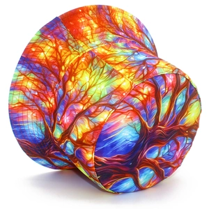 Unisex bucket hat with colorful spring tree pattern for outdoor casual sun protection