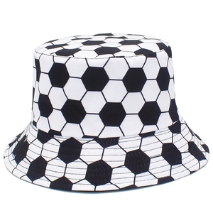 Cappello Alla Pescatora in Cotone Con Motivo Calcio Sportivo Parasole Outdoor Moda Casual Unisex
