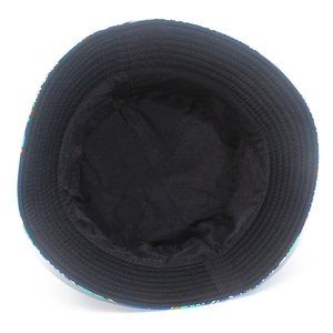 Detailed view of the black inner lining and reinforced stitching of a bucket hat