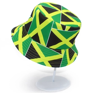 Chapeau bob unisexe avec motif drapeau jamaïcain et protection solaire design imprimé