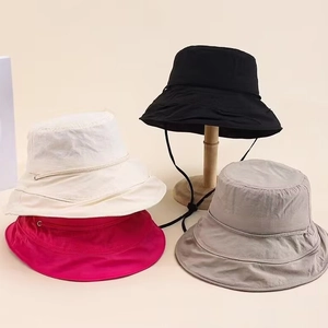 Outdoor quick-dry bucket hats for men and women in four colors with adjustable drawstrings