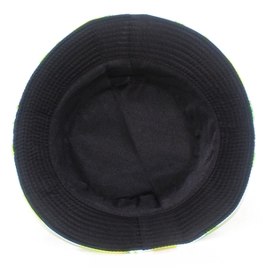 Detailed top view of the black inner lining and reinforced stitching of the bucket hat