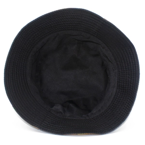 Top-down view showing interior structure and durable fabric of black bucket hat