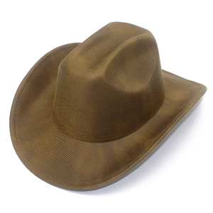 Detail of a brown woven western cowboy hat showing high-quality synthetic fiber texture