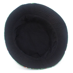 Detail showing the reinforced stitching on brim and black fabric lining of the sun hat