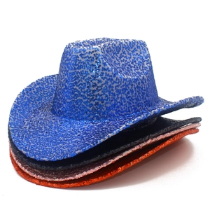 Cappelli da cowboy con paillettes in blu nero rosa e arancione per feste ed eventi