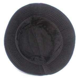 Detail view of the black fabric lining and fine stitching inside the pumpkin sun bucket hat