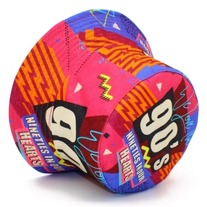 Ρετρό καπέλο bucket 90s pop art με πολύχρωμα γεωμετρικά σχέδια για προστασία από τον ήλιο