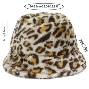 Größentabelle für den Anglerhut mit Leopardenmuster aus flauschigem Kunstfell