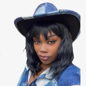 Vintage patchwork denim cowboy hat with wide brim and heart top for stylish western look
