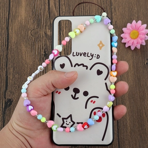 Bunter bunte Herz und Buchstaben Perlen Handy-Anhänger mit Schmetterlingsdetails Design