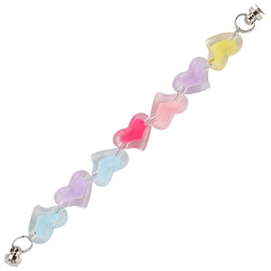Colorful jelly heart beaded phone strap with transparent resin and gradient macaron charms