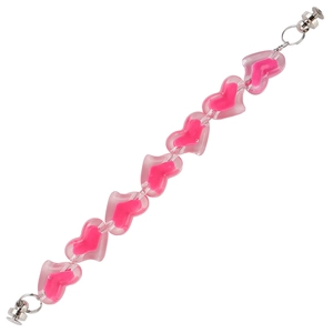 Fashionable resin heart phone strap with jelly beads and silver metal clasp detail