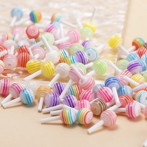 Colorful resin lollipop charms for DIY jewelry and phone case crafts in bulk set