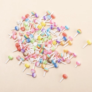 Colorful resin lollipop charms for DIY jewelry and phone case crafts in vibrant colors