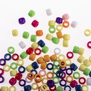 Colorful 9x7mm large hole resin barrel beads for creative DIY kids jewelry making