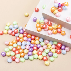 Perline a cuore macaron da 7mm in vari colori per la creazione di gioielli fai-da-te