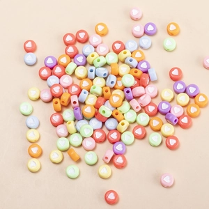 Perline colorate a cuore macaron da 7mm per creazione di gioielli fai da te