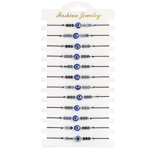 Ensemble de Bracelets Tissés Ajustables Mauvais Œil Pour Femmes Hommes Cœur Flèche Hématite Résine Perles Tissées à la Main Bijoux Amulette de Protection Cadeau