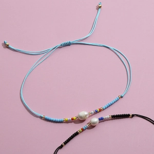 Bracelets bohèmes faits main avec perles ovales et perles colorées sur cordon de cire