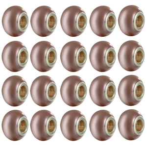 Set mit 20 rosa-braunen Charms-Perlen mit Silberkern für DIY-Schmuckherstellung