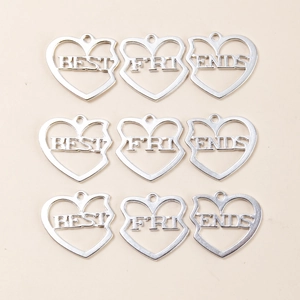 Pendentifs Best Friends en Alliage Forme de Cœur pour Bijoux DIY Plaqués Argent Cœur Puzzle Accessoire de Charme Amitié