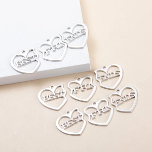 Ensemble de 3 pendentifs cœur en alliage argenté avec lettrage BEST FRI ENDS pour bijoux