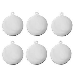 Set de 6 colgantes redondos de metal plateado pulido para bisutería DIY y grabado