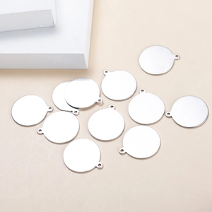 Solo Colgante de Aleación Redondo en Blanco (Sin Cadena) Etiquetas de Placa de Metal Liso para Fabricación de Joyas DIY Accesorios de Collar para Mujeres Hombres