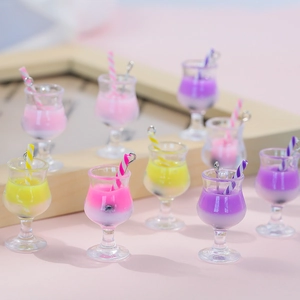 Ciondoli colorati in resina a forma di cocktail con cannucce per gioielli fai da te