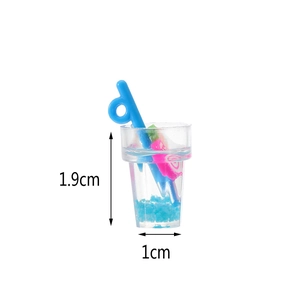 Mini bottiglia di tè alla frutta in resina blu con dimensioni per artigianato fai da te
