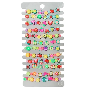 Handgefertigte Mehrfarbige Frucht Polymer Ton Perlen Geflochtene Armbänder Bunte Erdbeere Zitrone Wassermelone Schnur Armband Modeschmuck
