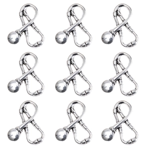 Set of 9 silver stethoscope charms for DIY jewelry making in polished alloy finish