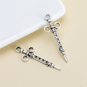 Medical Stethoscope Syringe Alloy Pendants Antique Silver DIY Charms For Jewelry Making Bracelet Necklace Accessories