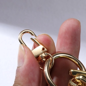 Golden acrylic chain tassel bracelet keychain with metal lobster clasp and ring