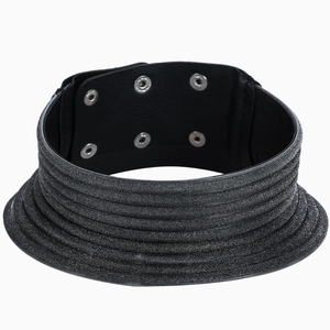 Afrikaanse Stijl Meerlaagse Glitter Lederen Choker Ketting Punk Brede Drukknop Armband Sieraden Voor Vrouwen Feest